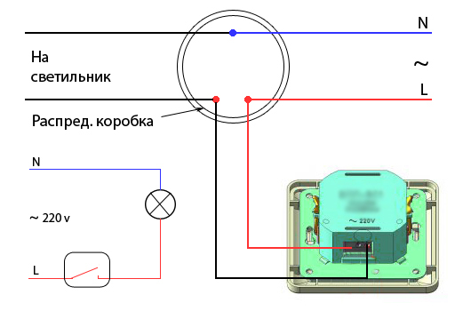 Схема подключения диммера ничем не отличается от схемы подключения...